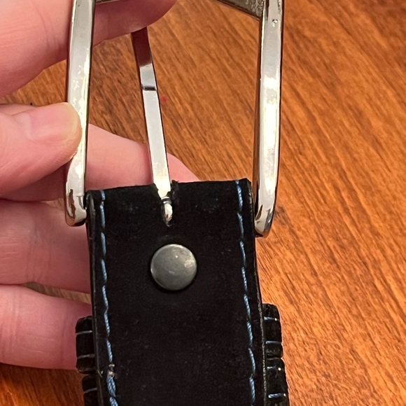 J. Hilburn Custom Suede Leather Belt Mens Sz 42 Navy Blue Made in USA Quality PC - Picture 7 of 7